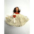 Vintage Nancy Ann Bisque Storybook Doll Red/White Dress 6"