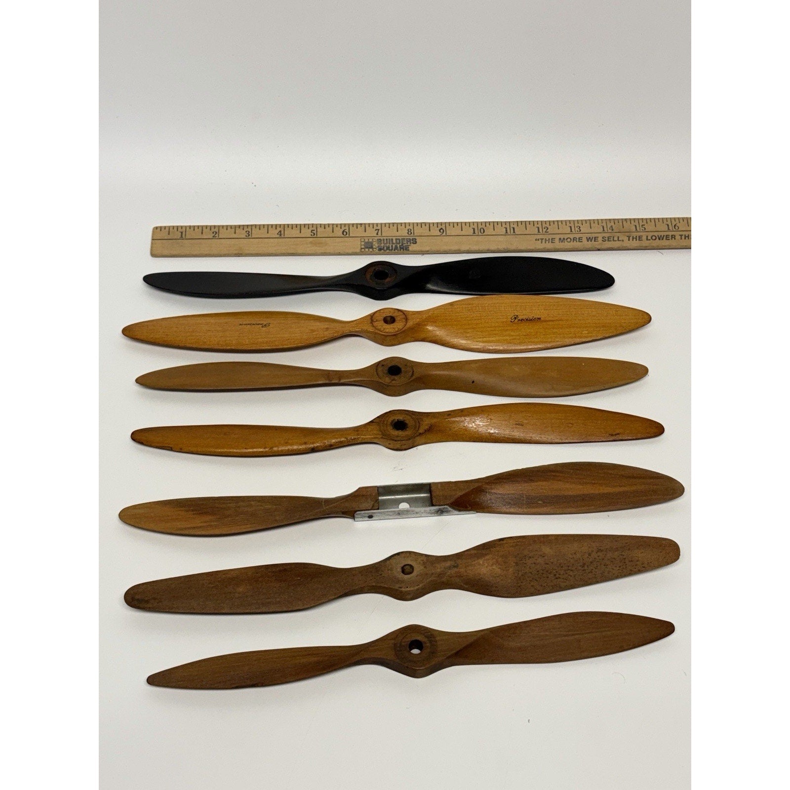 Vintage Lot of 7 RC Model Airplane Wood Propellers