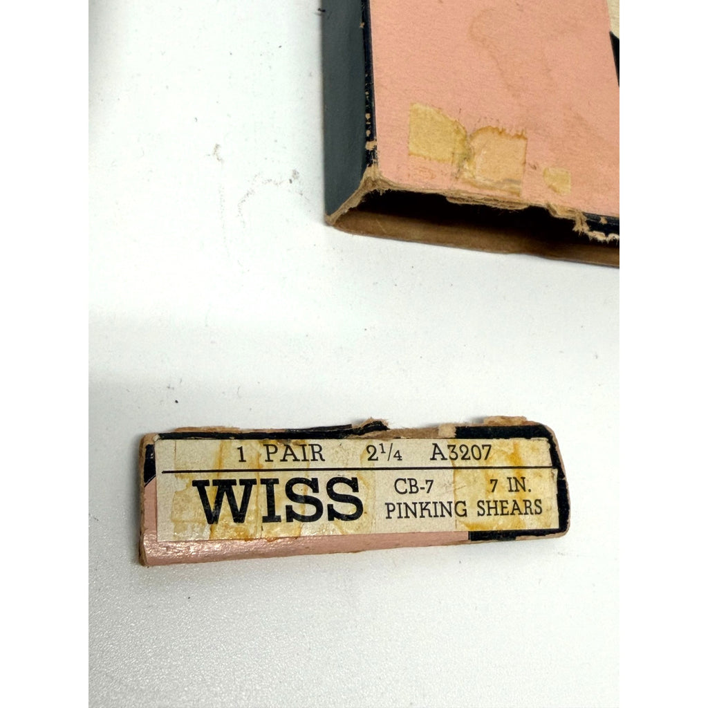 Vtg Wiss CB-7 Pinking Shears Scissors USA Stainless Steel 7" long Box FrShip