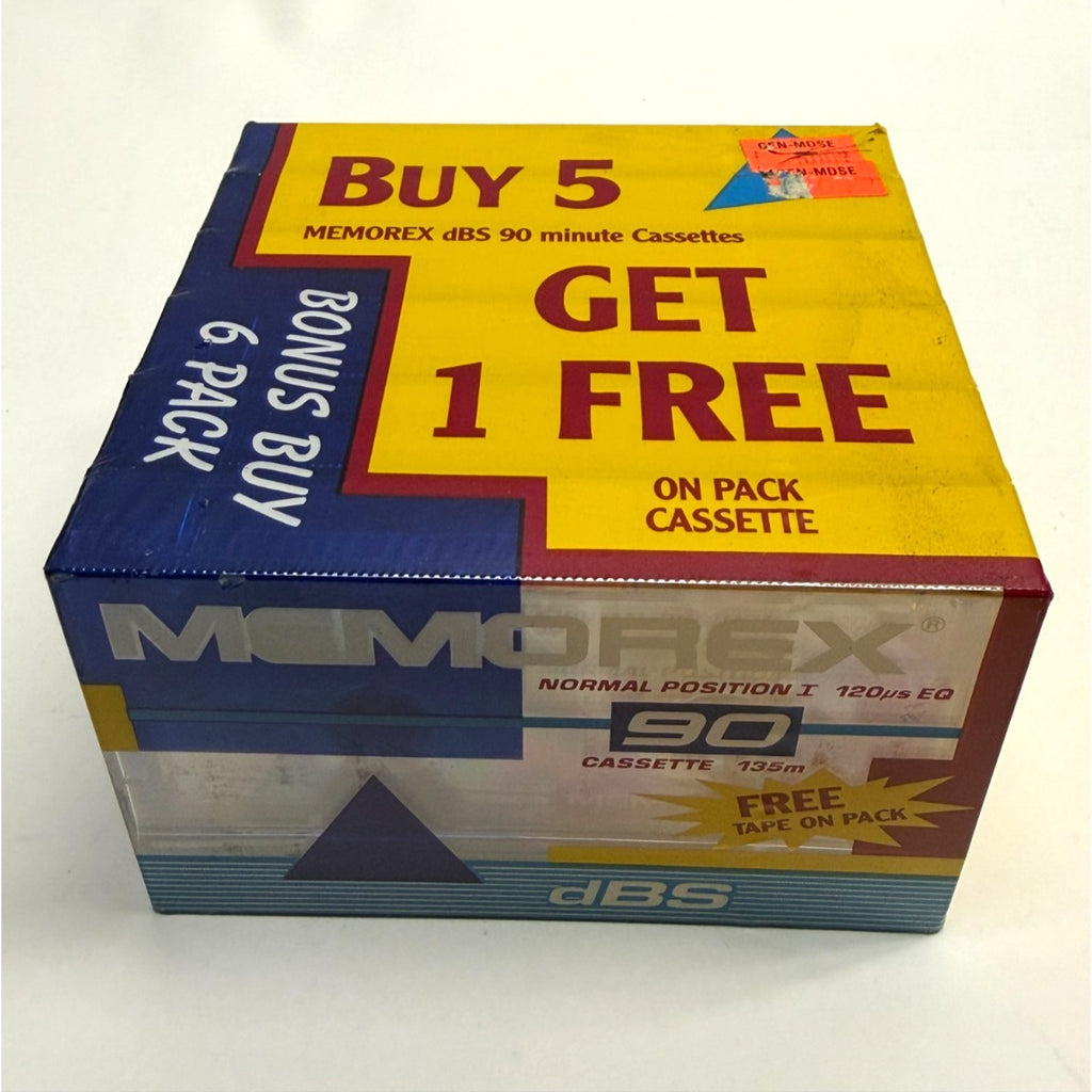 VTG Memorex DBS 90 Blank Audio Cassette Tapes 6-Pack Type I Normal Position