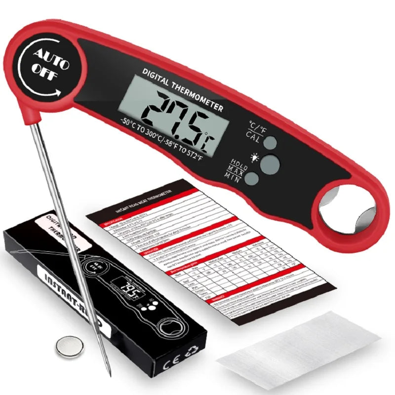 Waterproof Digital Kitchen Food Thermometer Instant Read Meat Temperature Gauge for Cooking Grilling BBQ Milk & Water