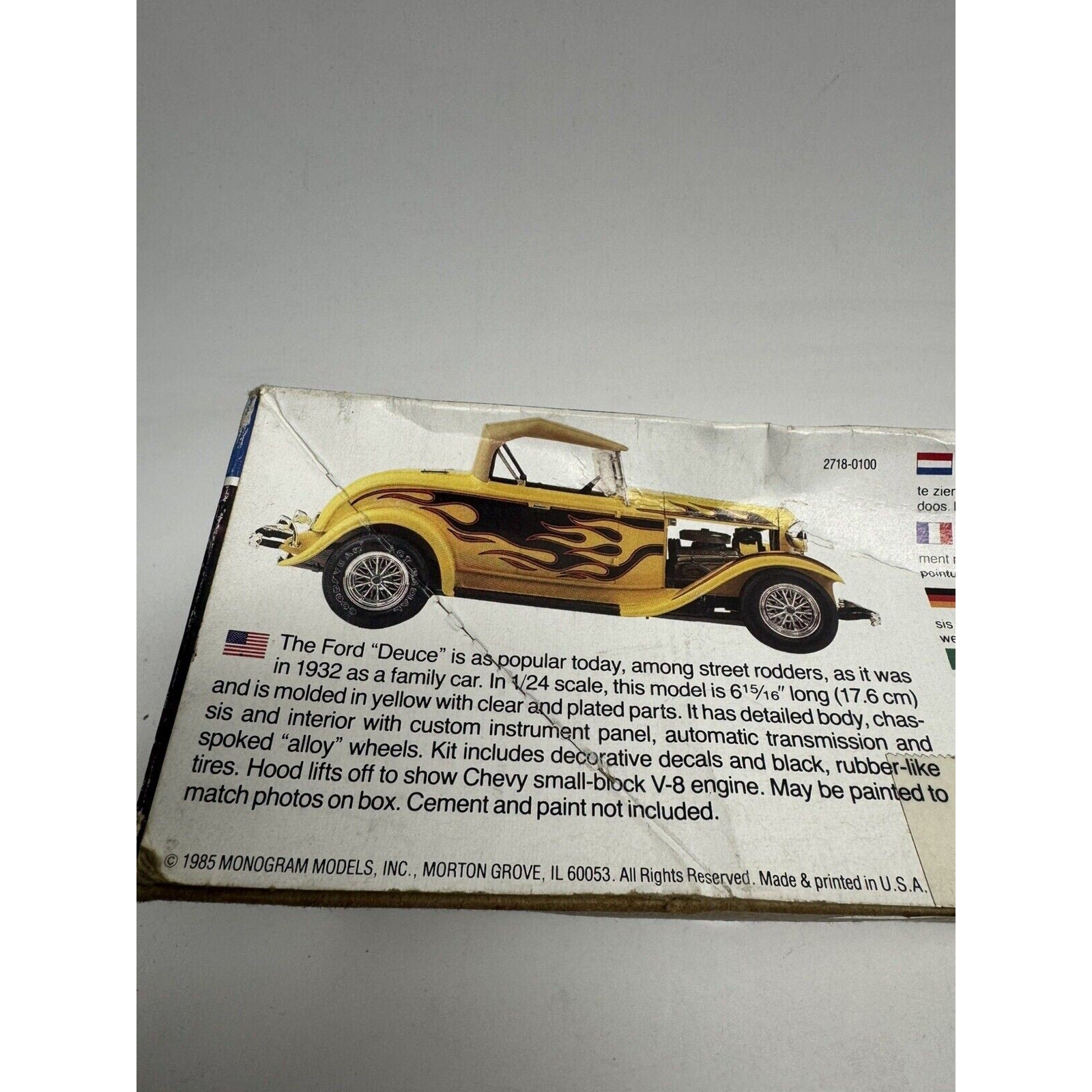 VINTAGE NOS 1985 MONOGRAM 1932 FORD ROADSTER STREET ROD KIT#2718 1/24