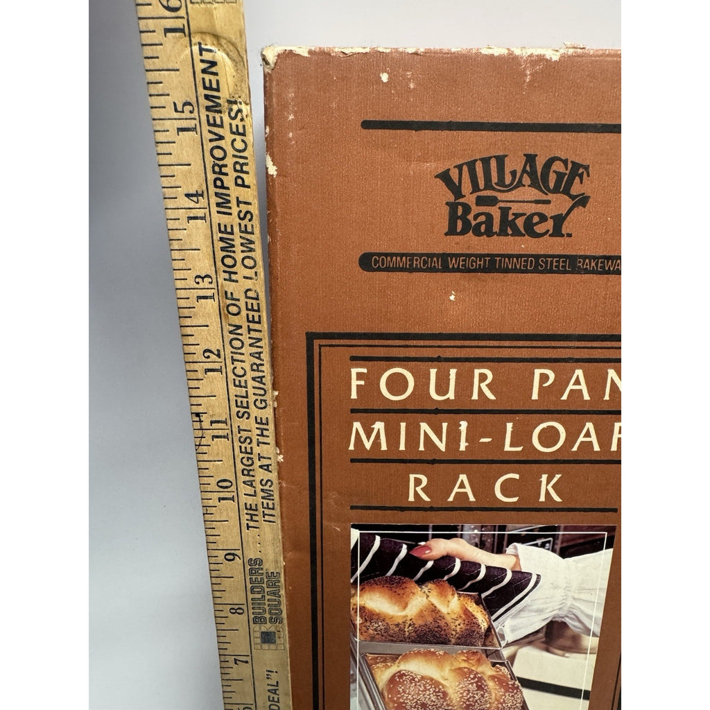 Vintage SEALED PACKAGE Village Baker Four Mini-Loaf Rack No. 440GB Made in USA