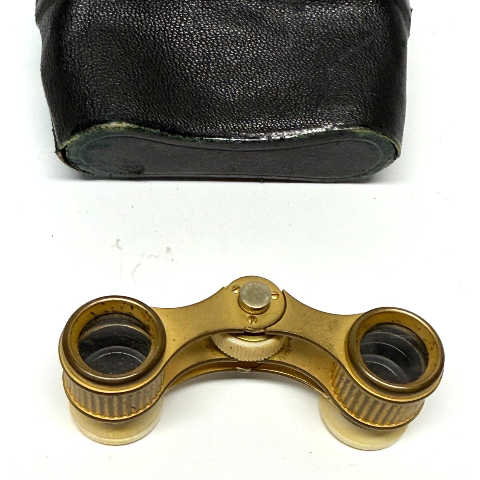 Vintage Askania Werke Berlin Opera Glasses Brass Theater Binoculars w/ Case