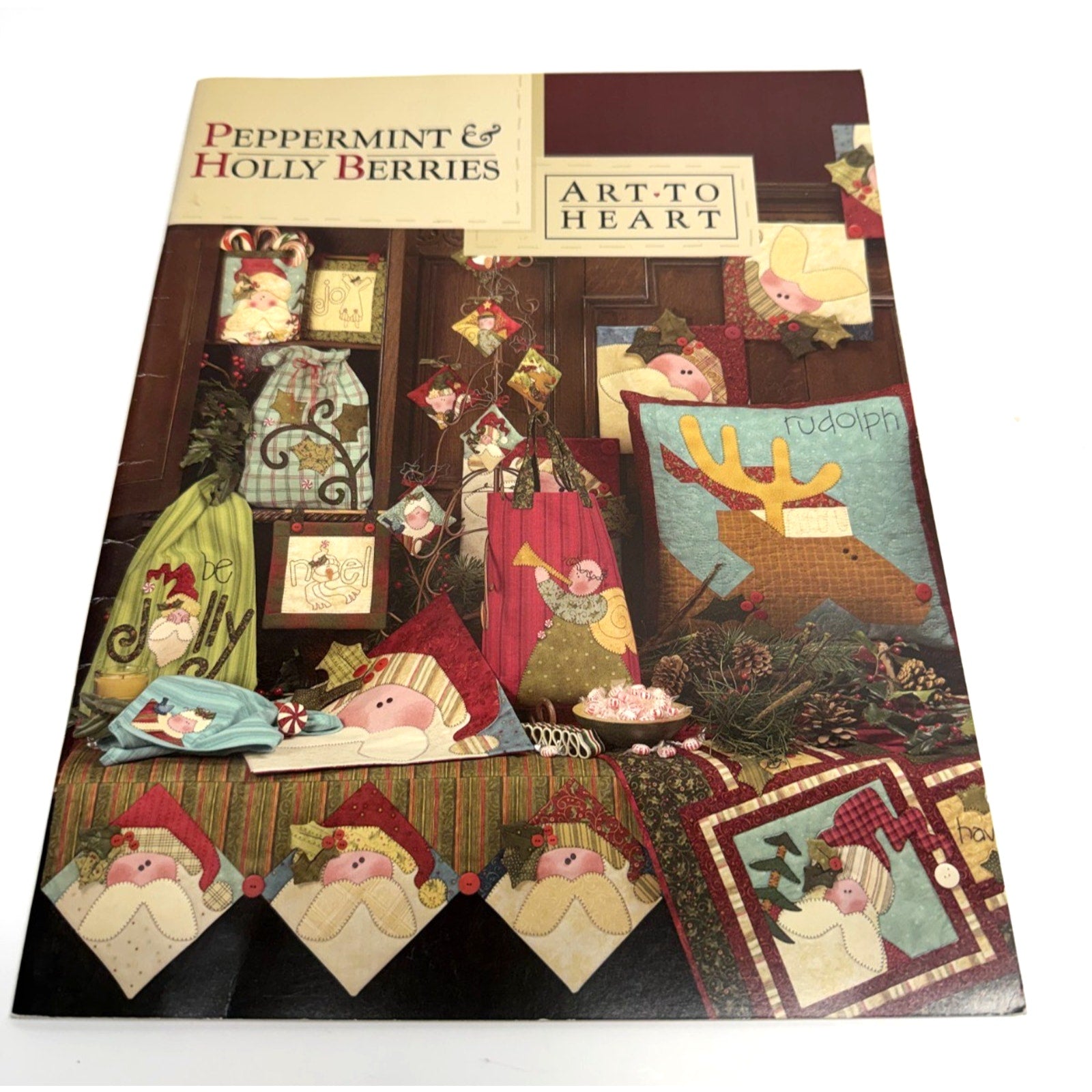 VTG PEPPERMINT & HOLLY BERRIES. Art-To-Heart pattern book by Nancy Halvorsen