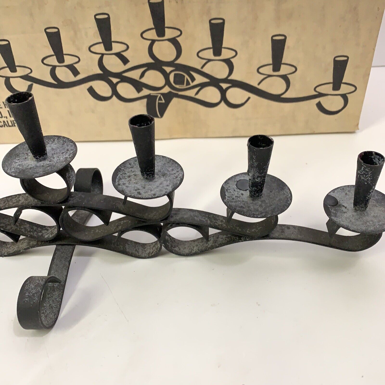 Vintage SPANISH SLIM CANDLE HOLDER BLACK BEAGLE MFG. CO., INC. USA