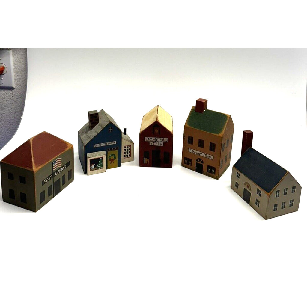 VINTAGE Lot of 5 1960's Tiny Doll House Wood Block Set