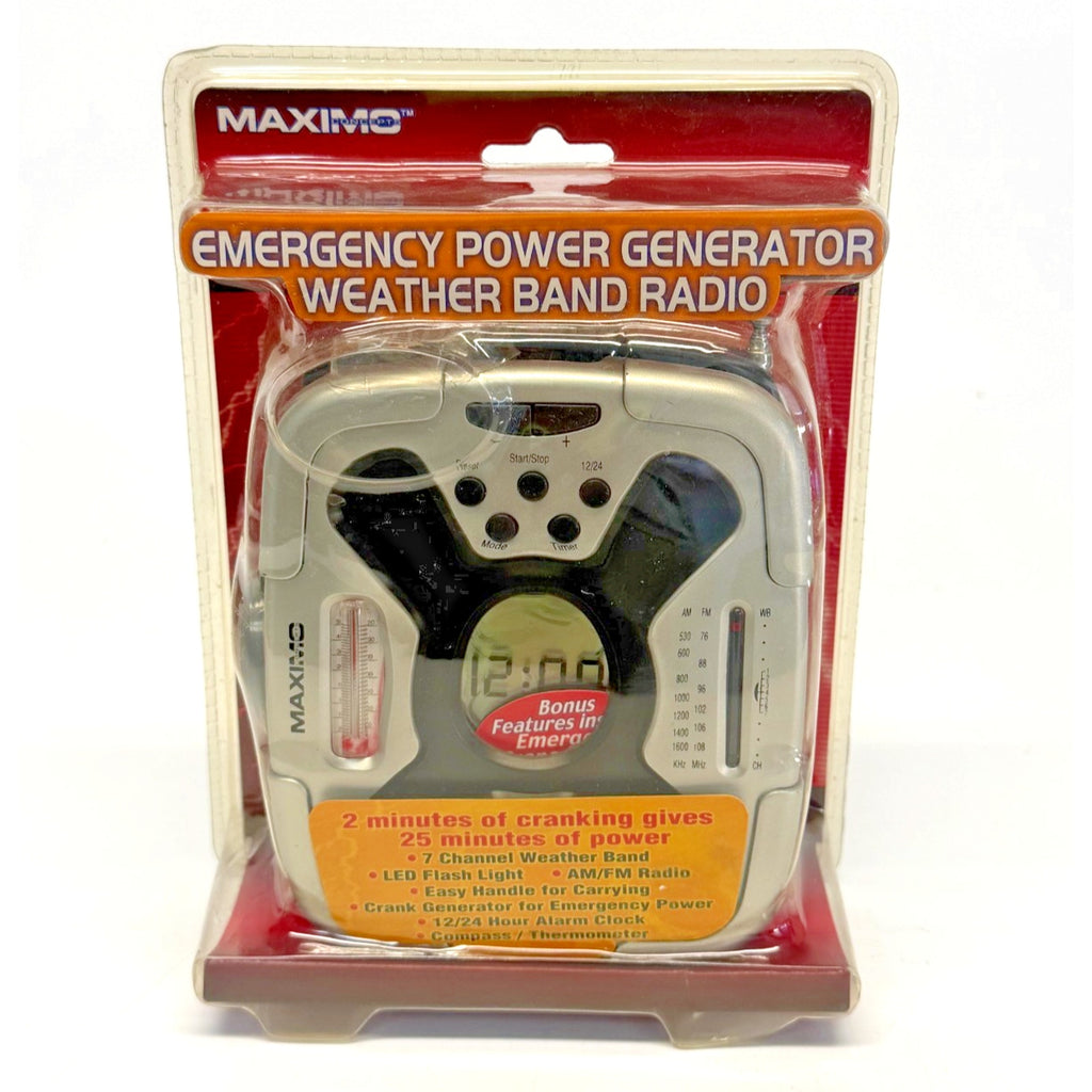 Vtg Maximo Concepts Emergency Crank Weather Band Radio W/LED Flashlight