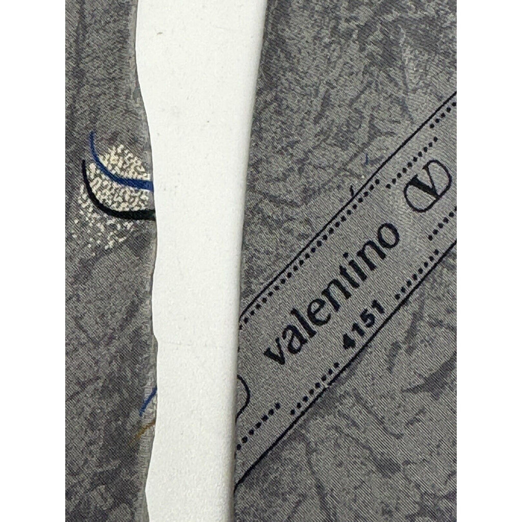 Vintage Valentino 100% Silk Tie # 4151 Gray Marble Made in Italy