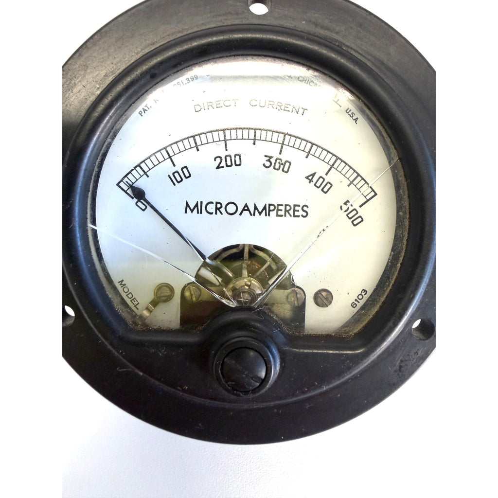 Vintage Simpson Model 6103 DC Microamperes Panel Meter Gauge 0-500 uA Bakelite