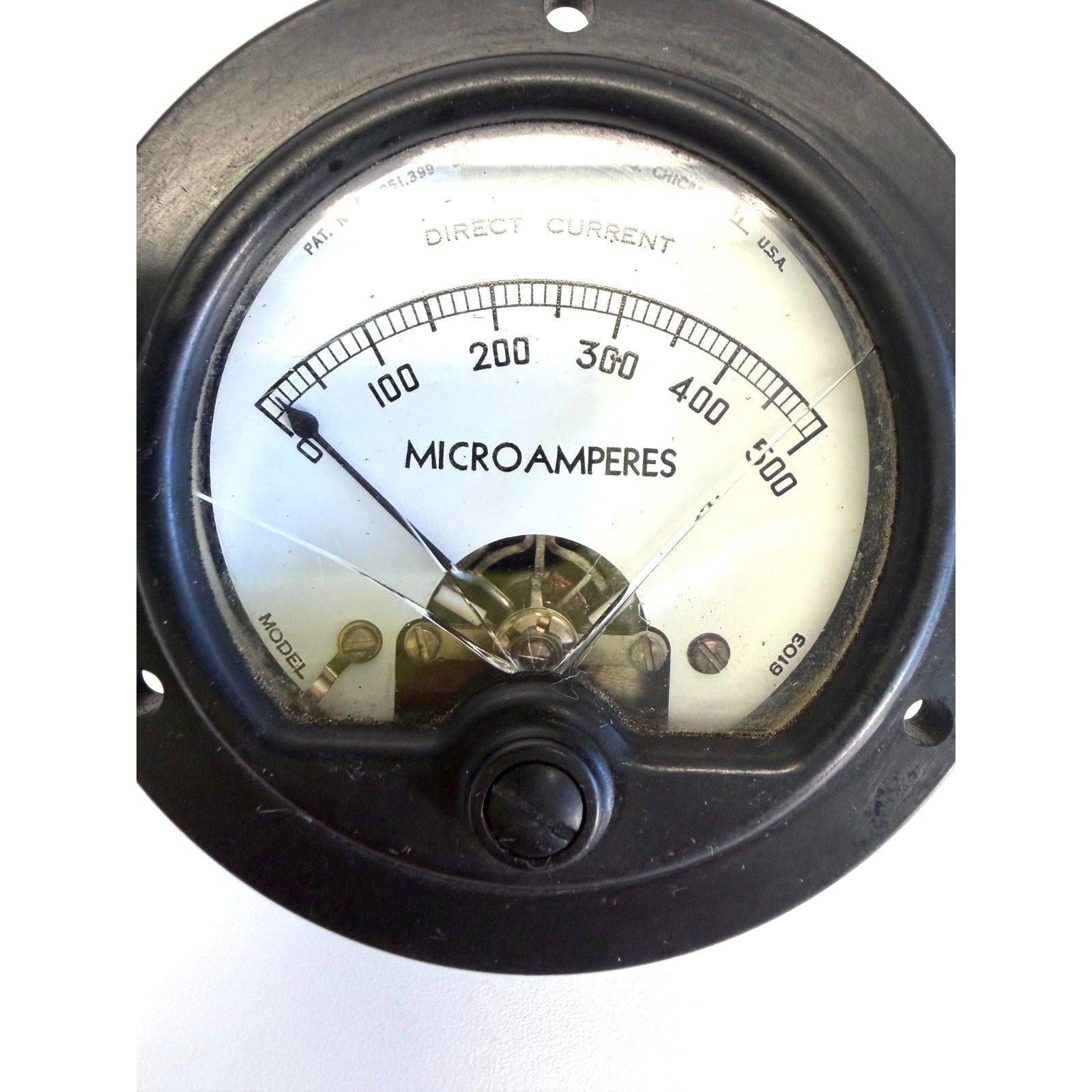 Vintage Simpson Model 6103 DC Microamperes Panel Meter Gauge 0-500 uA Bakelite