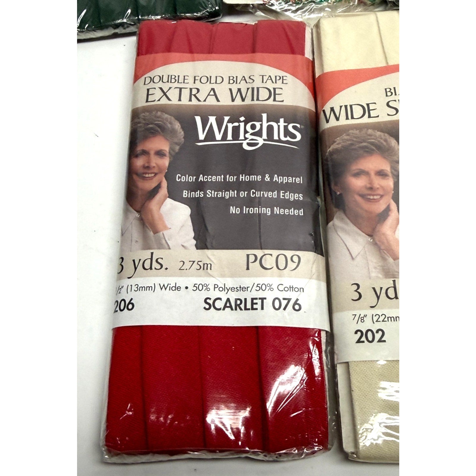 Vintage NEW Lot of 5 - Wrights - Double Fold, Bias, Metallic Tape