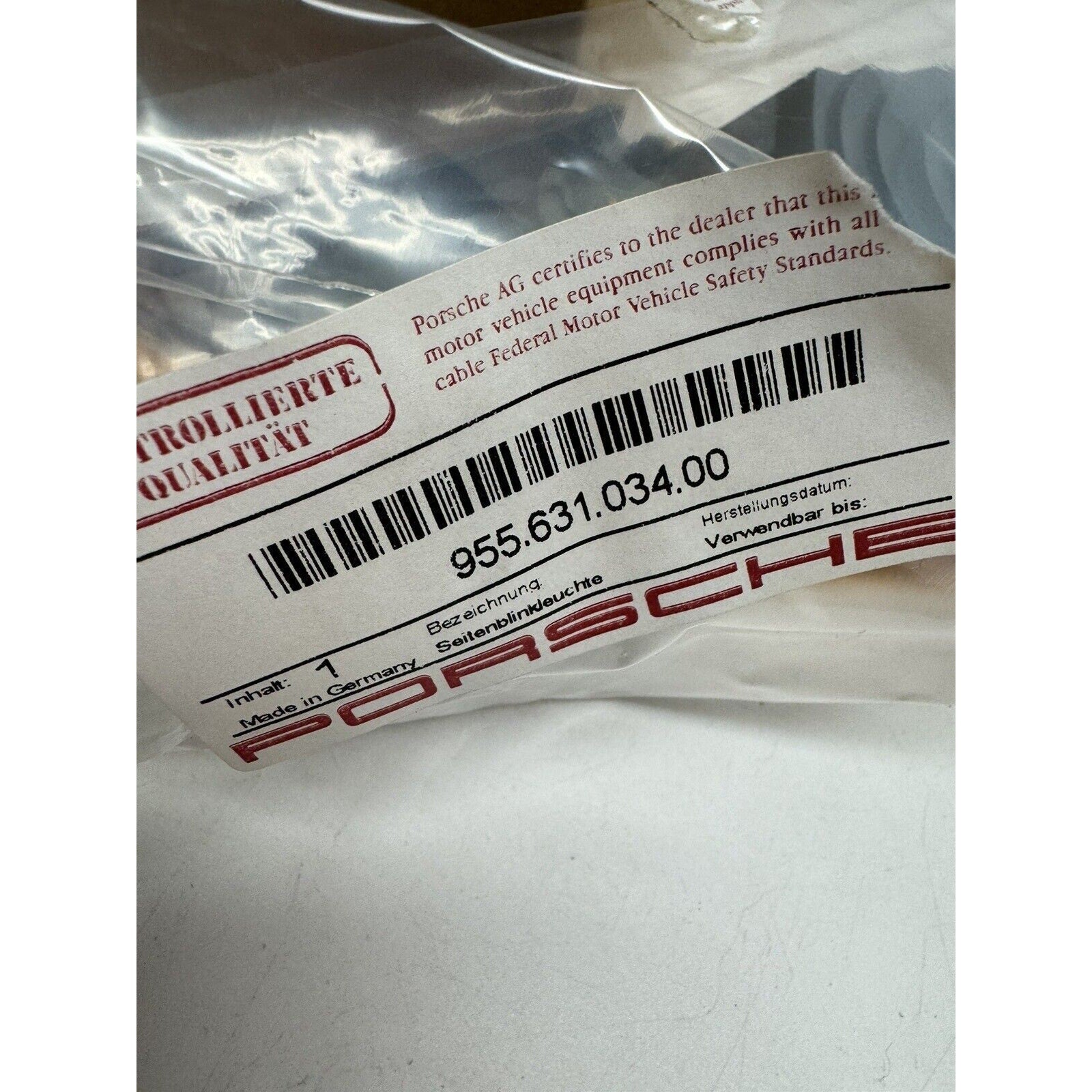 VINTAGE NOS Porsche Cayenne Side Indicator Light RIGHT Passenger Side '03-'06