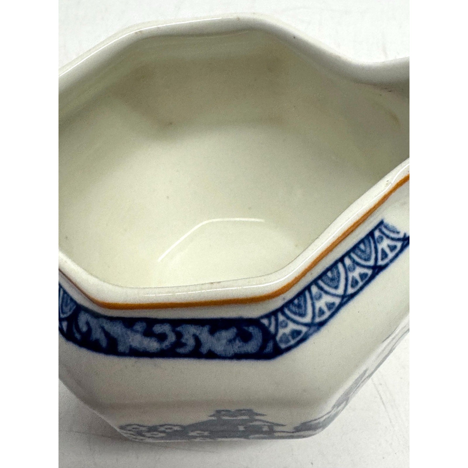 Vintage Wood & Sons England Wincanton Woods Ware Blue & White Sugar