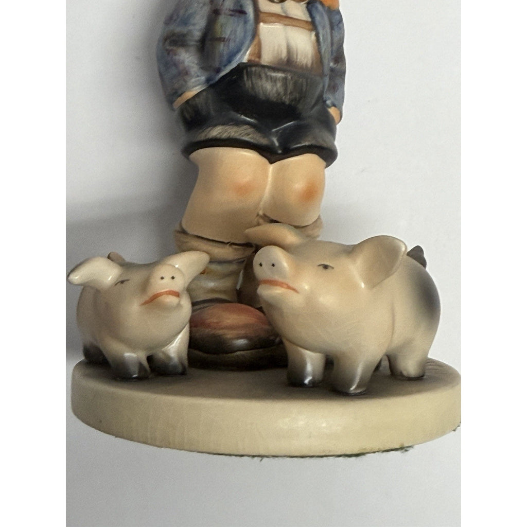 Vintage Goebel Hummel Farm Boy Pigs Figurine #56 1950's 5.75"