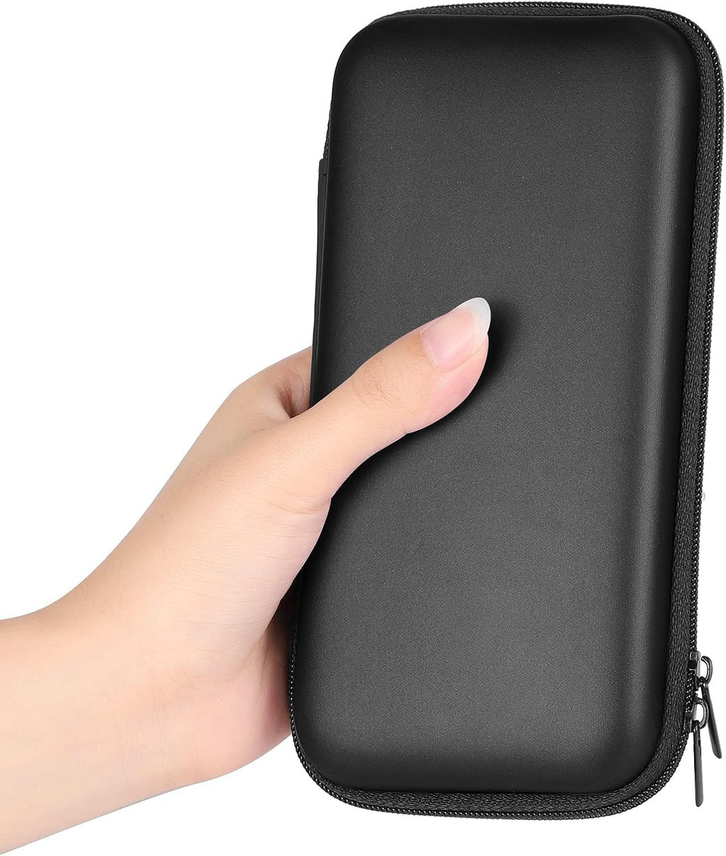Travel Essentials Electronics Organizer Charger Case Portable Dual Zipper Shockproof Pouch Tech Purse Cord Cable Pouches Power Bank Storage Accessories Bag for Women Men,6.5X3.2X1 Black