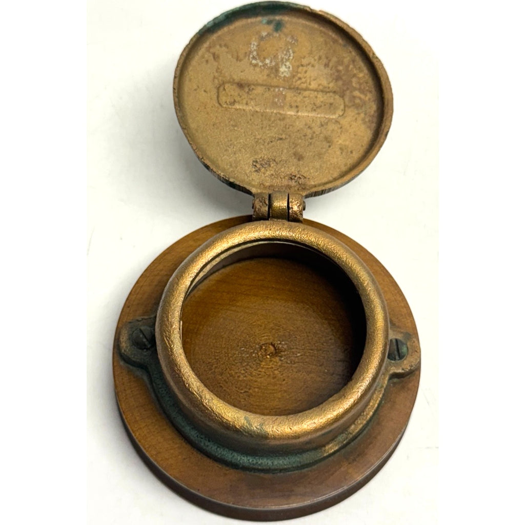 Vintage "Worthington-Gamon" Water Meter Brass Cover ..Mounted on Wood W-48399