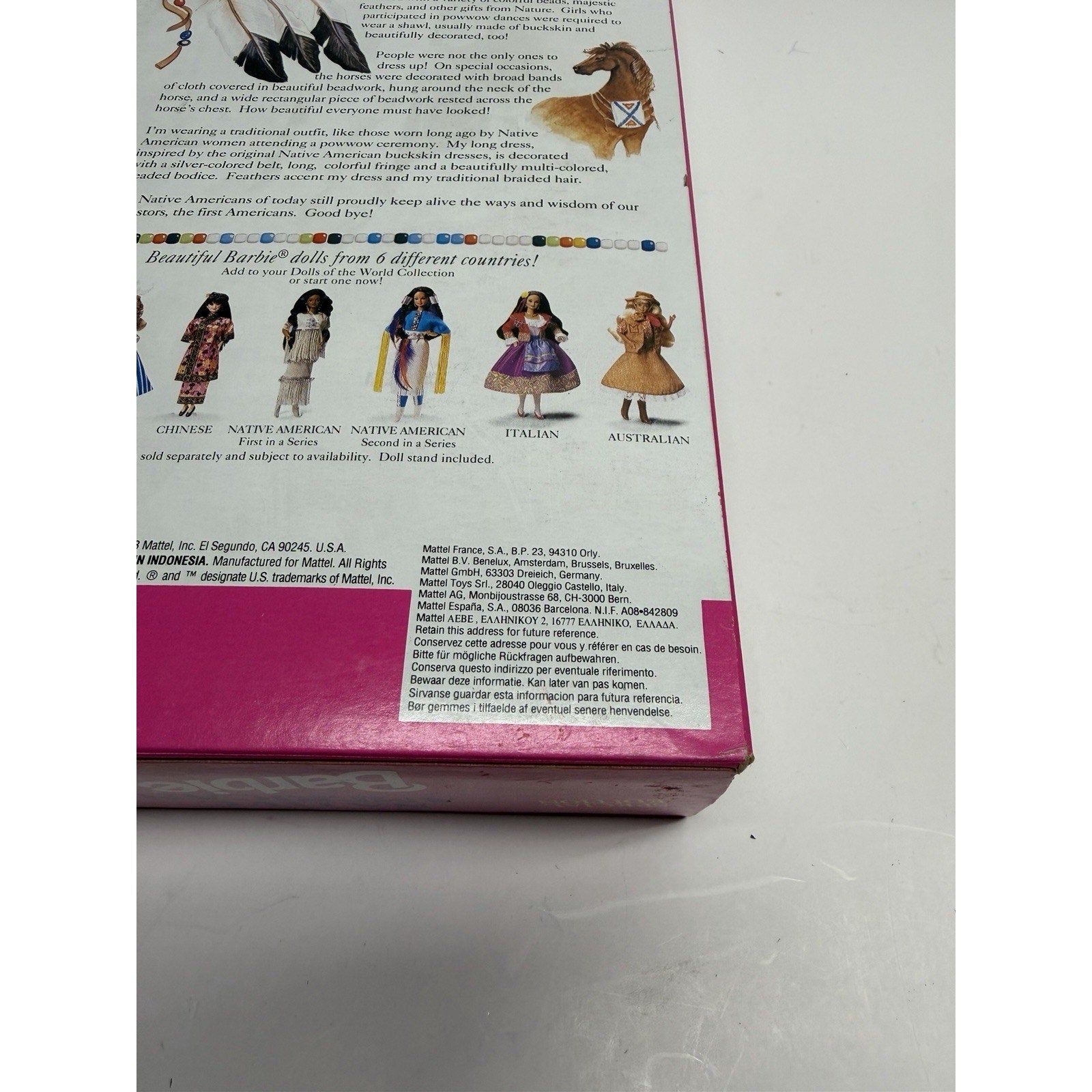 VINTAGE 1993 Native American Barbie Doll 11609 Dolls Of The World Second Edition