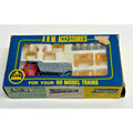 Vintage AHM HO Scale Construction Set w/ Dump Truck, Barriers Traffic Cones 5614