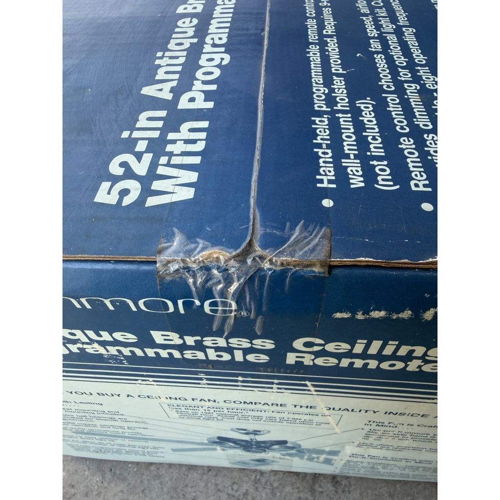 Vintage SEALED Sears 52” Antique Brass Ceiling Fan w/Programmable Remote Control