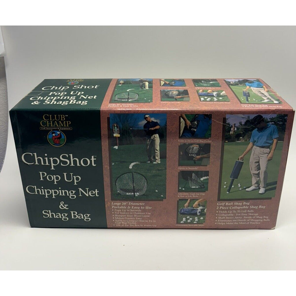 VINTAGE NEW Club Champ Chip n' Shag Combo w/ Chipping Net & Collapsible Shag Bag