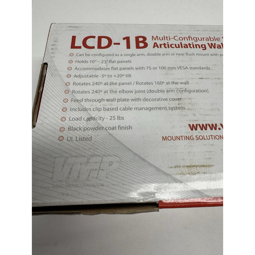 SEALED VMP Articulating Wall Monitor/TV Mount for 10" - 23" Flat Panels LCD-1B