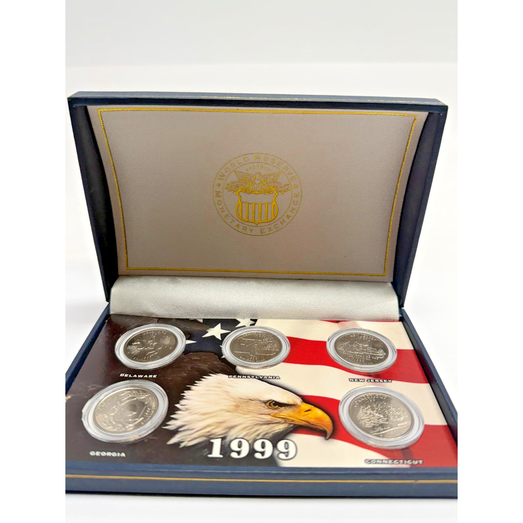 Vtg 1999 Mint State Quarter Collection 5-Coin Set World Reserve MonetaryExchange