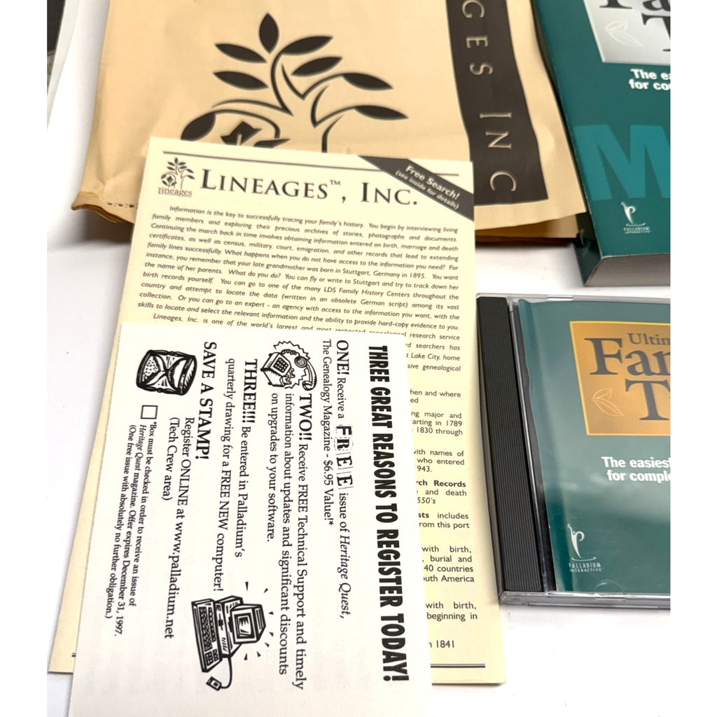 VINTAGE Ultimate Family Tree software with Manual