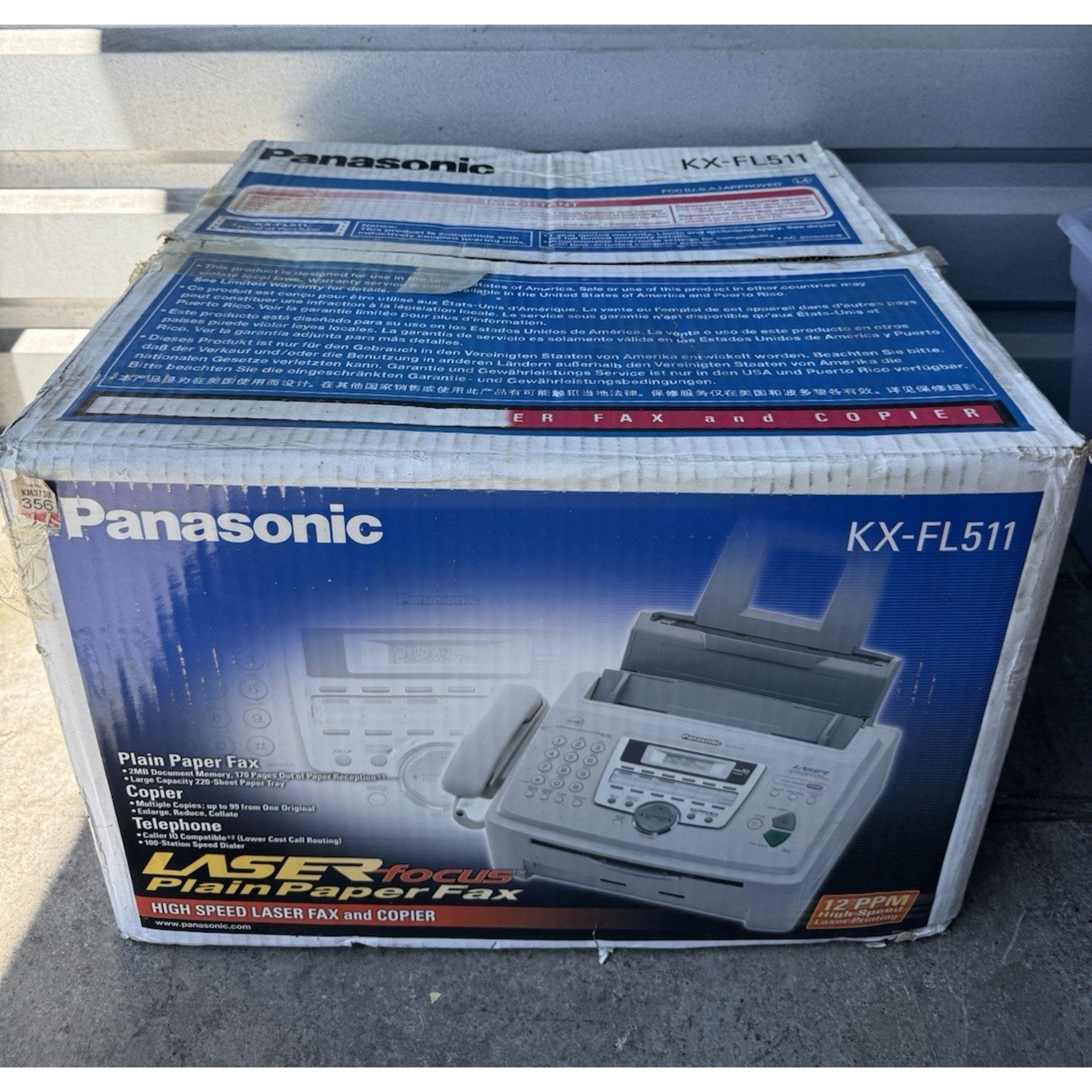 VINTAGE SEALED PACKAGE Panasonic KX-FL511 High Speed Laser Fax/Copier Machine