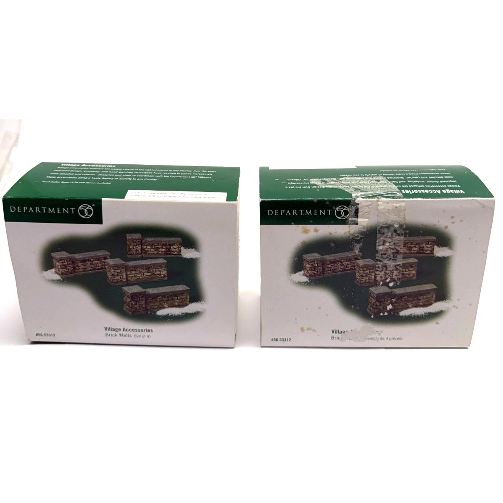 Vintage Lot of 2 New Dept 56 Village Accessories Brick Walls - 4Set #56.53312