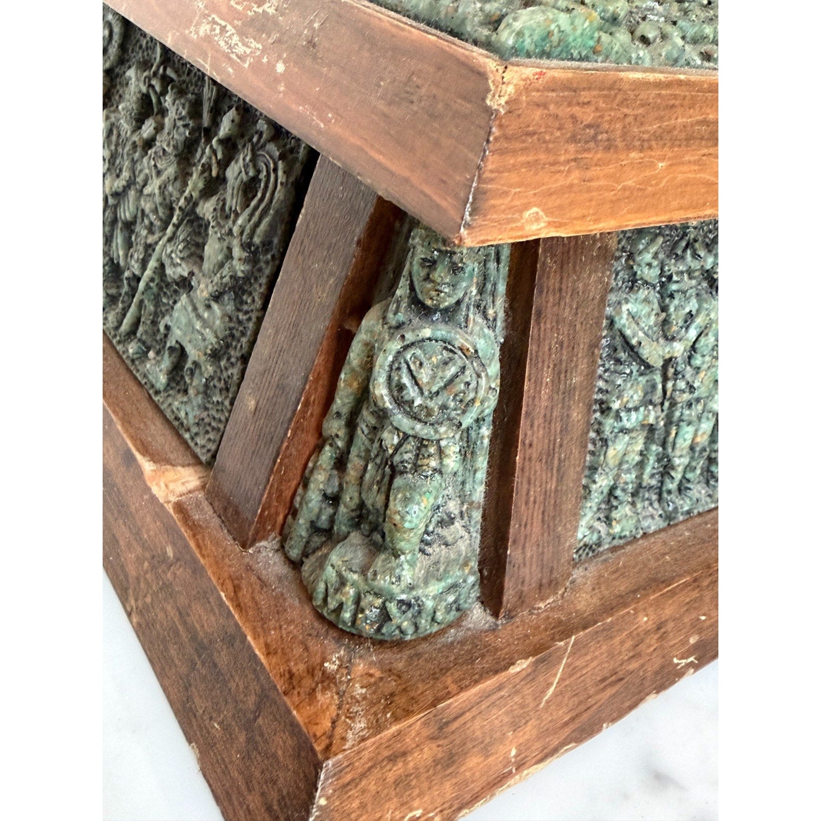 VINTAGE Aztec Mayan Dragon Chess Set Rare Collectible Green Chess Board & Pieces