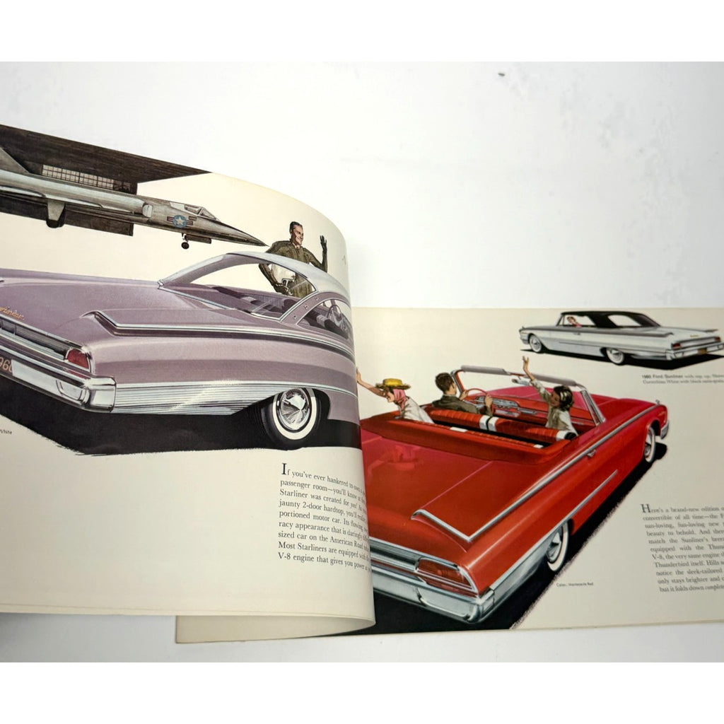 Vintage 1960 Ford Car Sales Brochure Galaxie Fairlane Starliner Sunliner