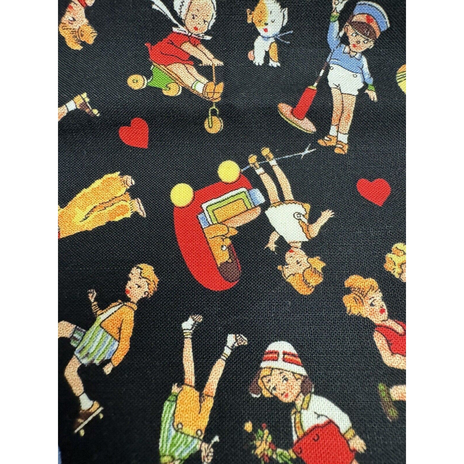 VINTAGE NEW Michael Miller C-221 Quilting Fabric 45"X18" Kids Donkies Baloons