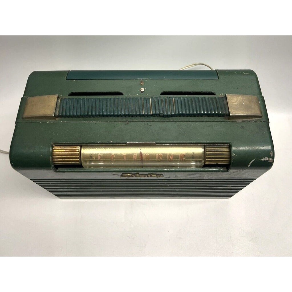 Vintage 50s Sears Roebuck SILVERTONE 2022 Radio Green/Gold Power On :Nd Repair
