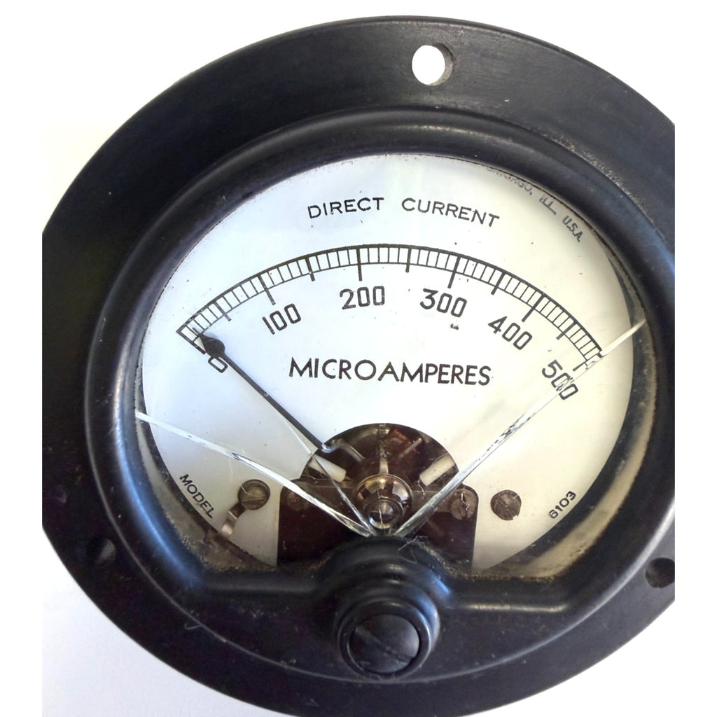 Vintage Simpson Model 6103 DC Microamperes Panel Meter Gauge 0-500 uA Bakelite
