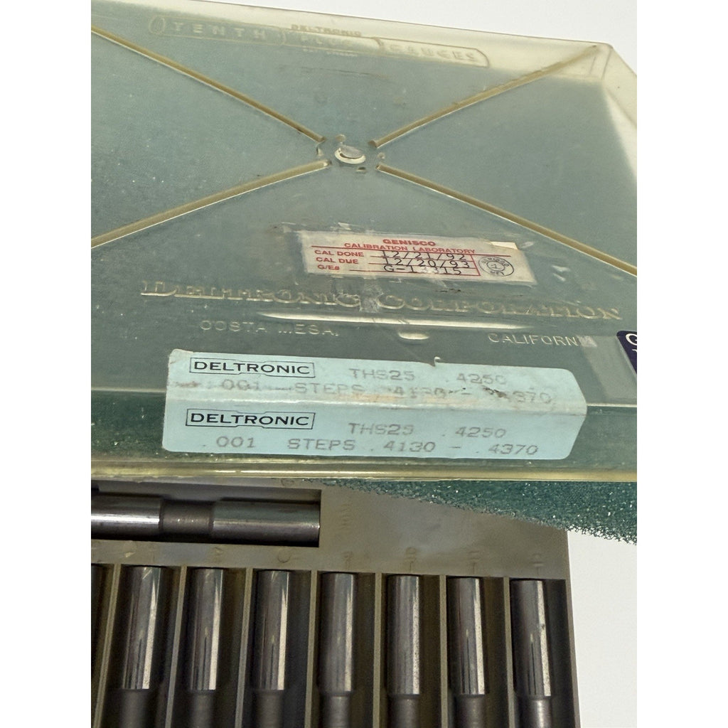 VINTAGE Deltronic .4250” THS25 Pin Gage Set .4130" - .4370" Thou Gauge