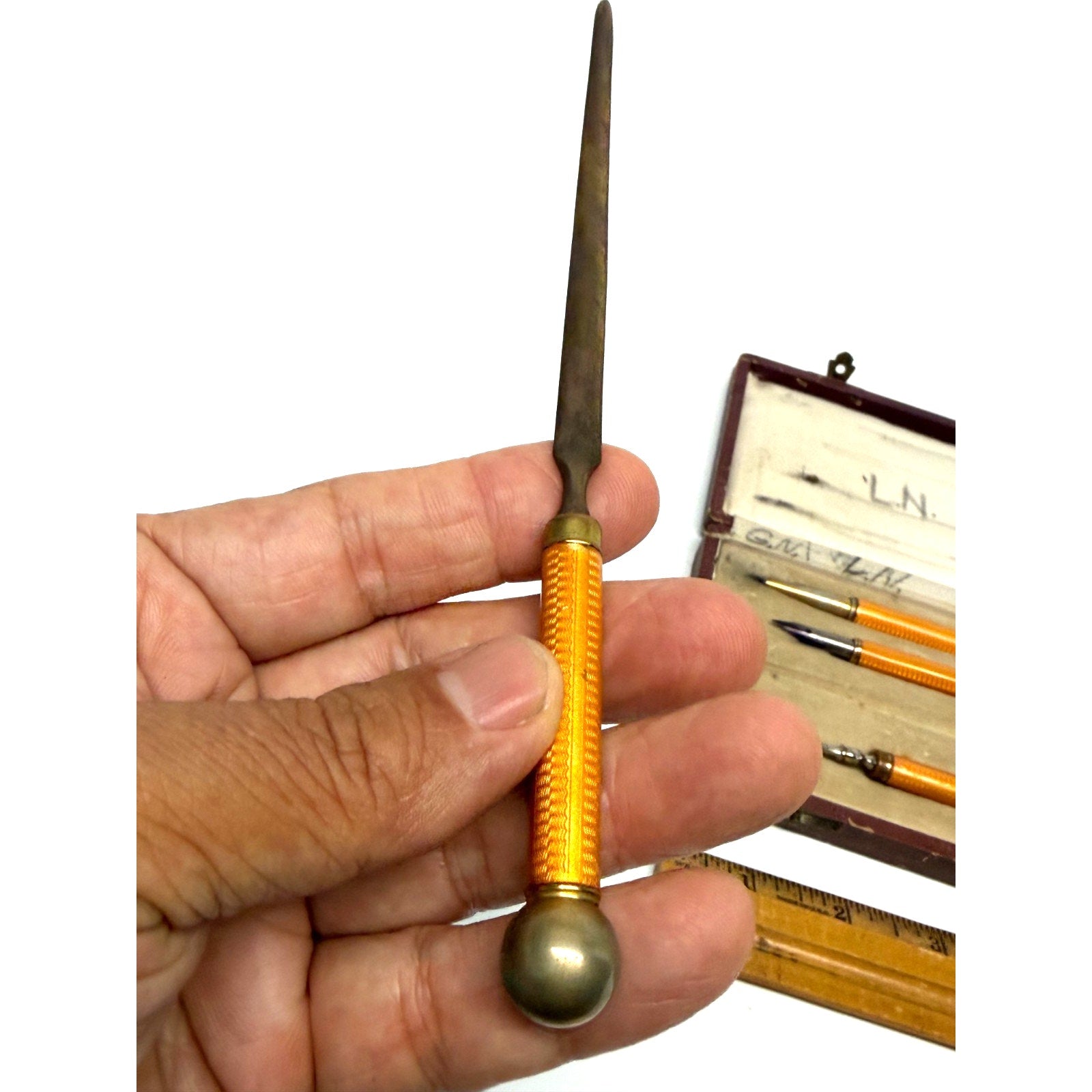 Vintage Antique Art Deco Writing Desk Set Boxed Pen Pencil Letter Opener