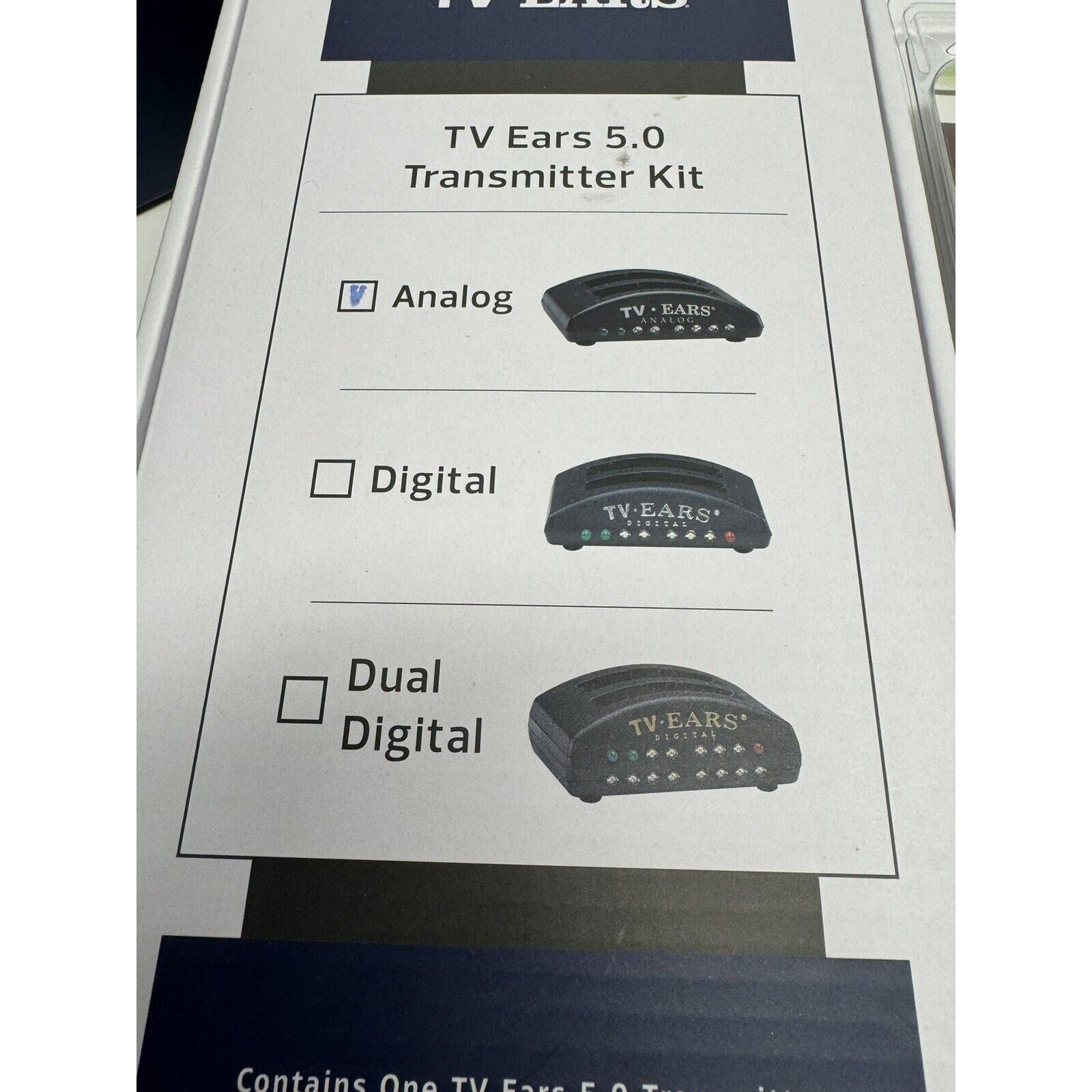 VINTAGE SEALED NEW Tv Ears 5.0 Transmitter Kit Analog & 2 Packs of Ear Tips