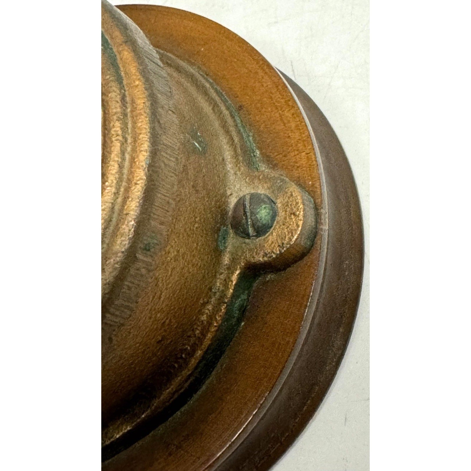 Vintage "Worthington-Gamon" Water Meter Brass Cover ..Mounted on Wood W-48399