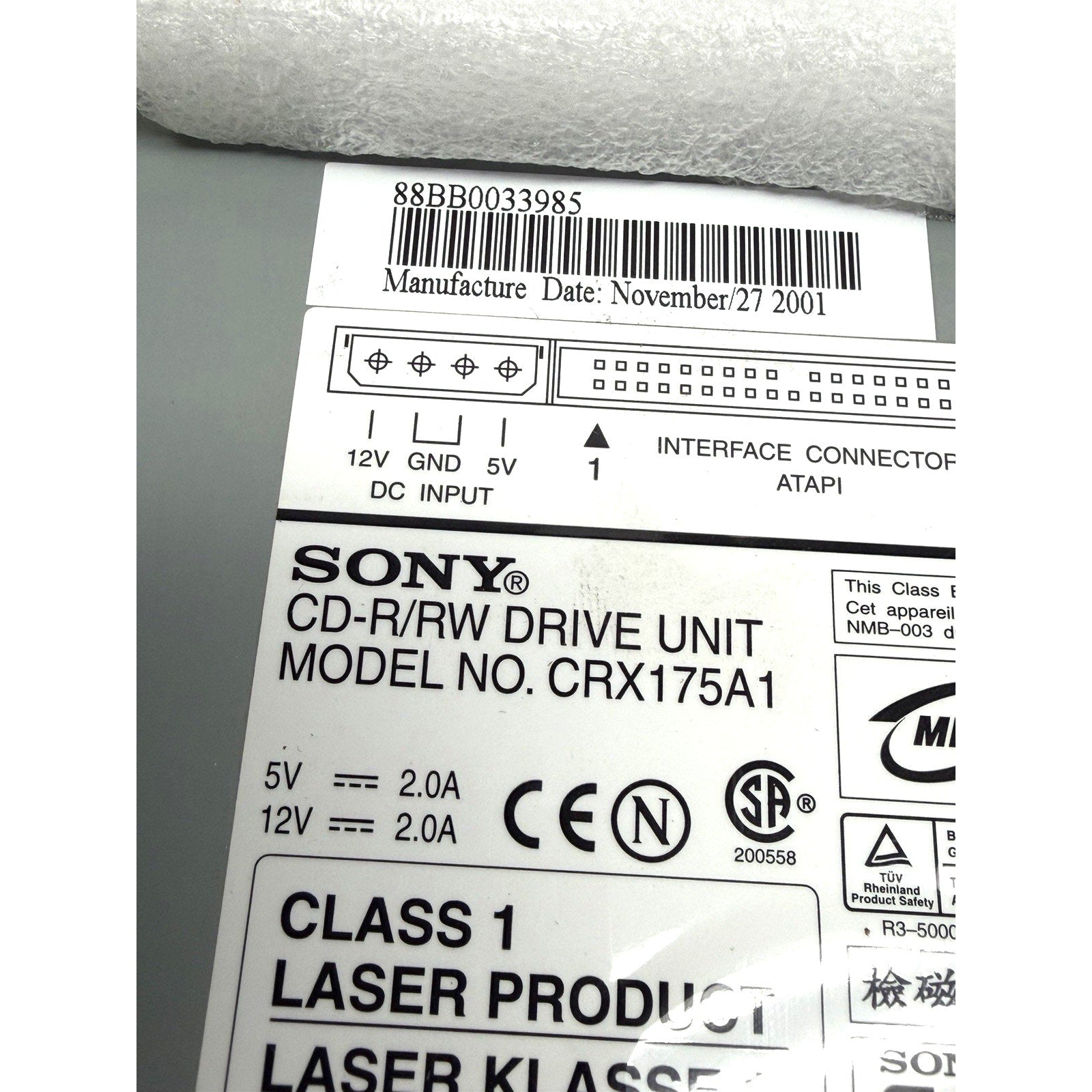 VINTAGE NOS Sony CRX175A1 CD-R/RW Drive Unit