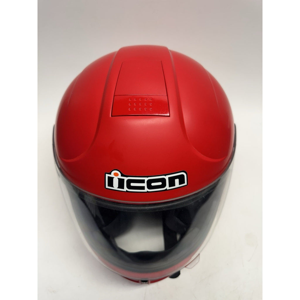 Vintage Icon 1c-01 Motorcycle Helmet Red with Screen Small Made in Korea