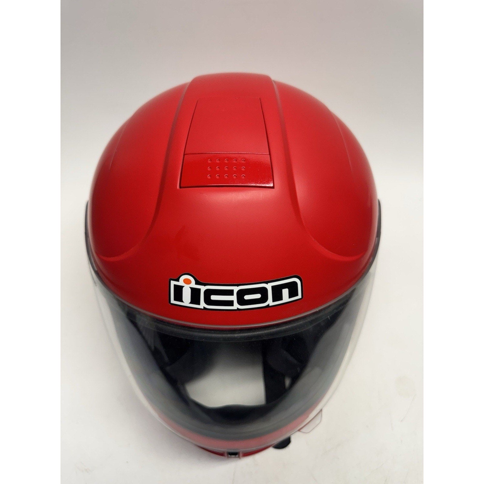 Vintage Icon 1c-01 Motorcycle Helmet Red with Screen Small Made in Korea