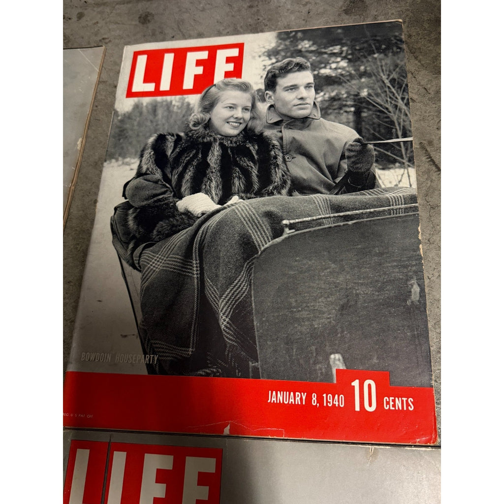 Vintage Lot of 4 LIFE Magazines 1938-1940 WWII Era Poilu Mary Martin