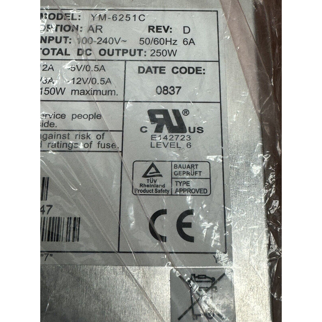 SEALED 3Y POWER TECHNOLOGY YM-6251C AP-1250-1010 POWER SUPPLY 250w +-5/12v &3.3v