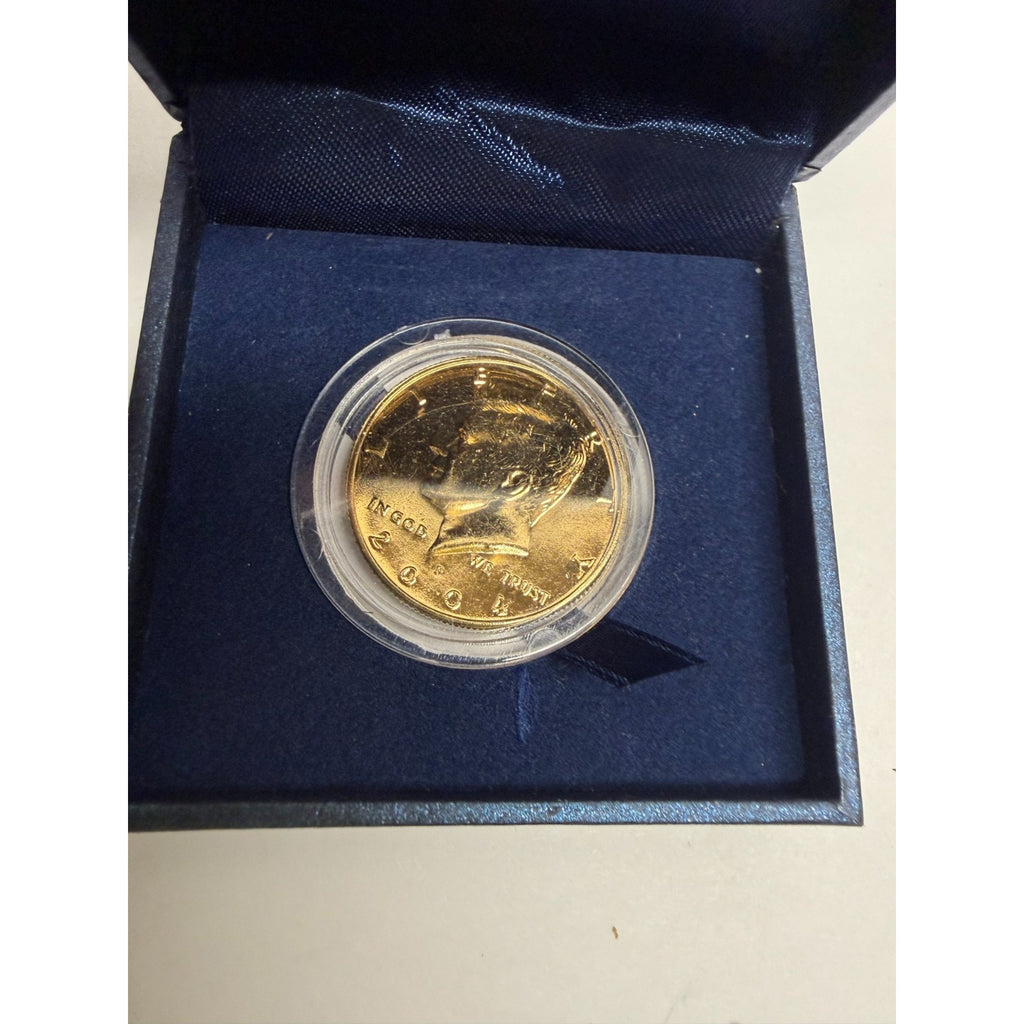 Lot of 3 vintage new 2004-P Gold Plated Kennedy Half Dollar in Monetary Exchange