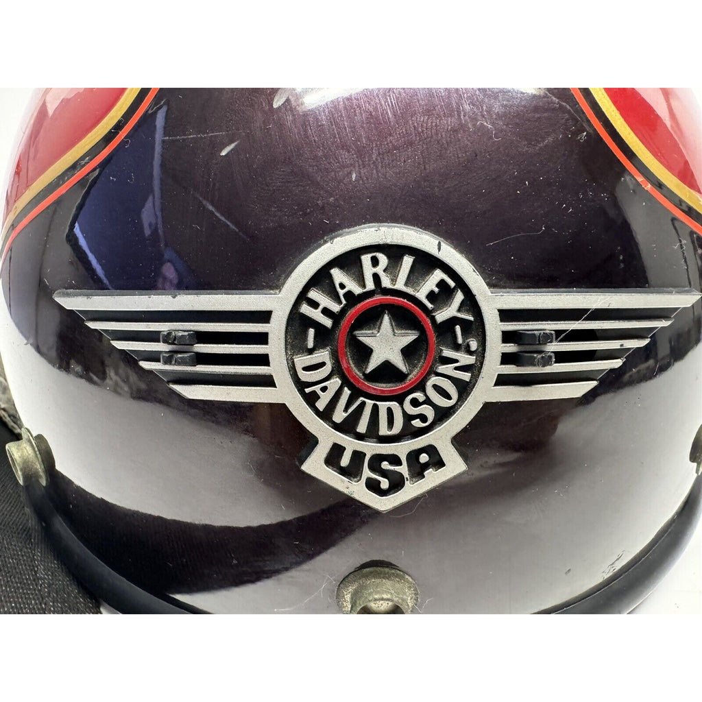 VINTAGE RARE RED/BROWN Harley Davidson Bell Motorcycle Helmet