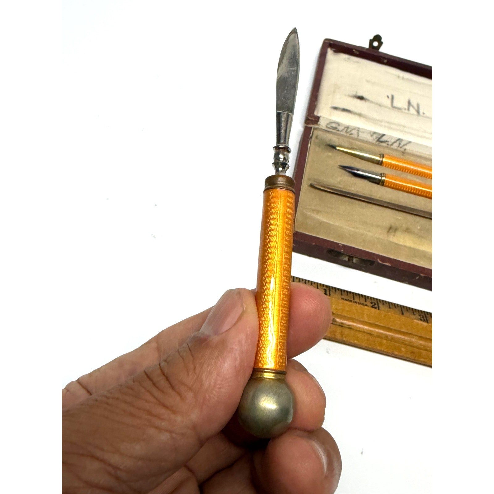 Vintage Antique Art Deco Writing Desk Set Boxed Pen Pencil Letter Opener