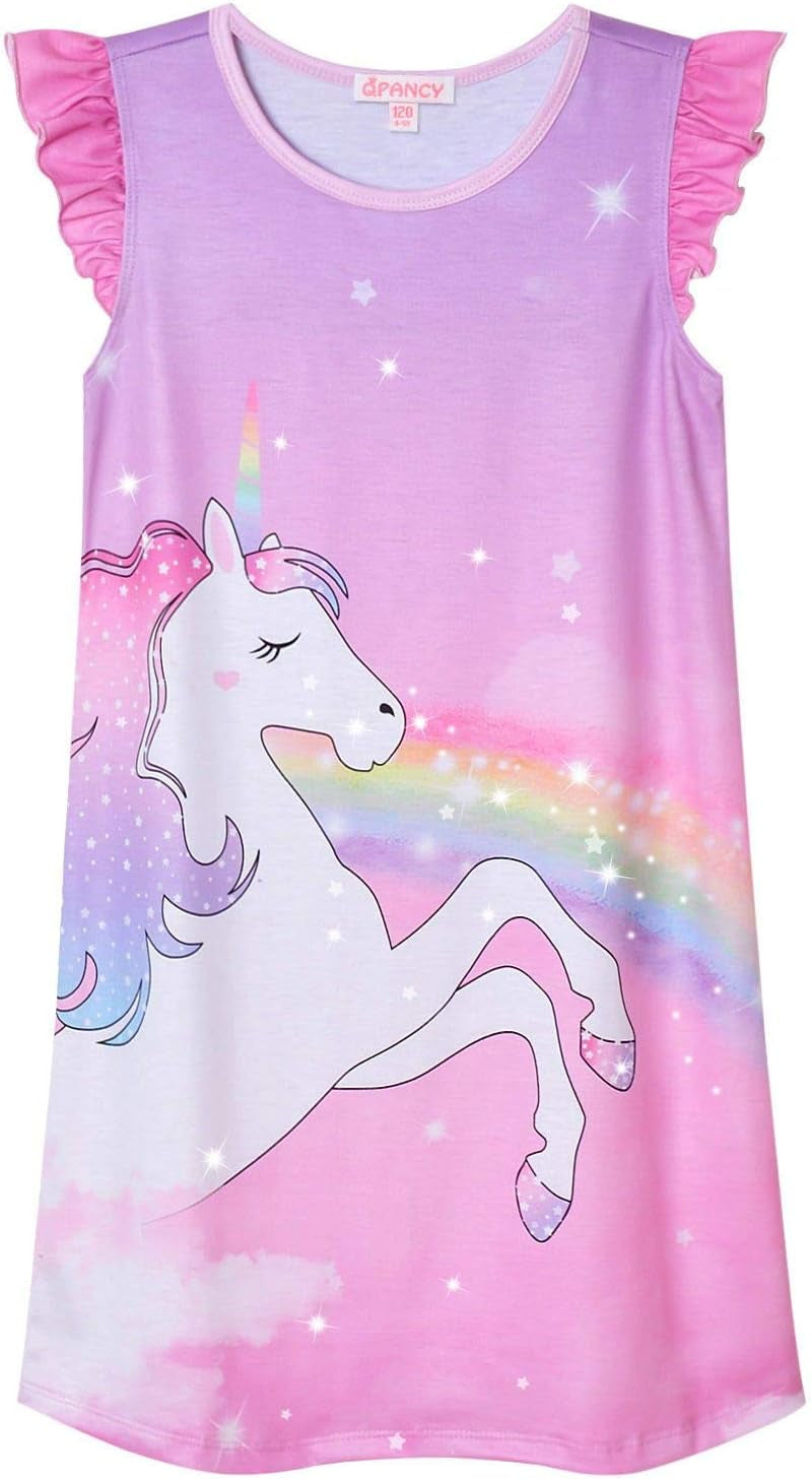 Girls Nightgowns Princess Nightdress Cotton Sleepwear Pajamas Dress for Kids