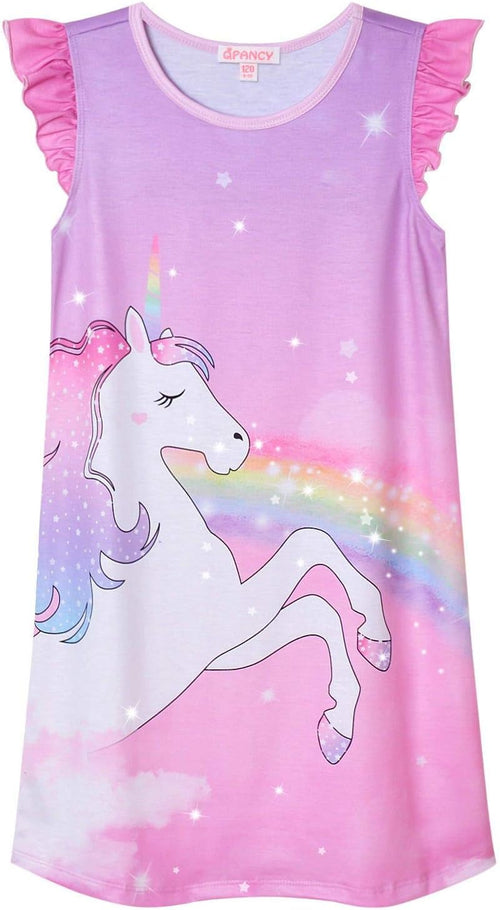 Girls Nightgowns Princess Nightdress Cotton Sleepwear Pajamas Dress for Kids