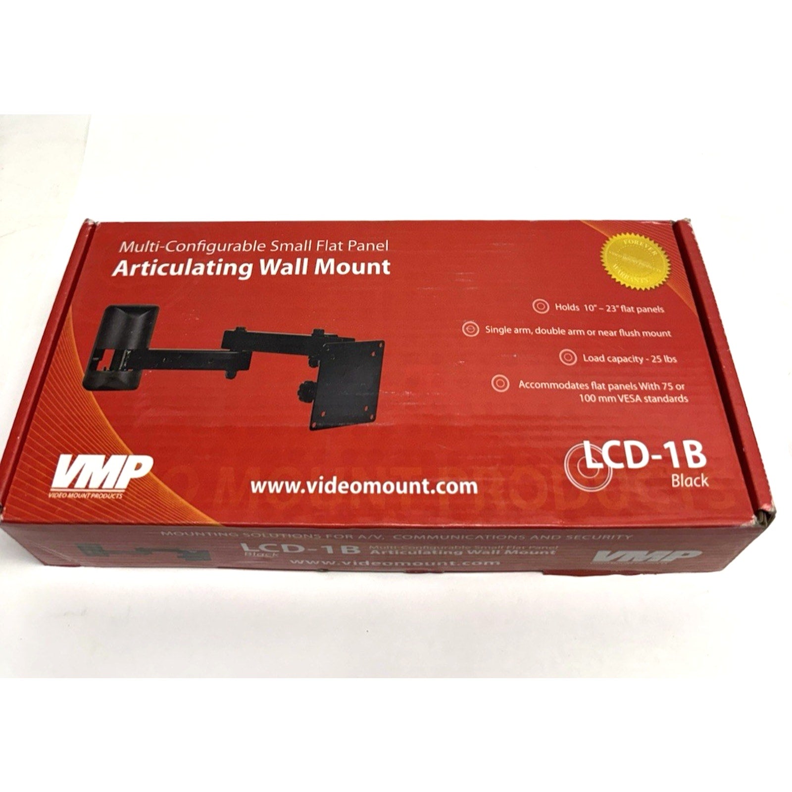 SEALED VMP Articulating Wall Monitor/TV Mount for 10" - 23" Flat Panels LCD-1B